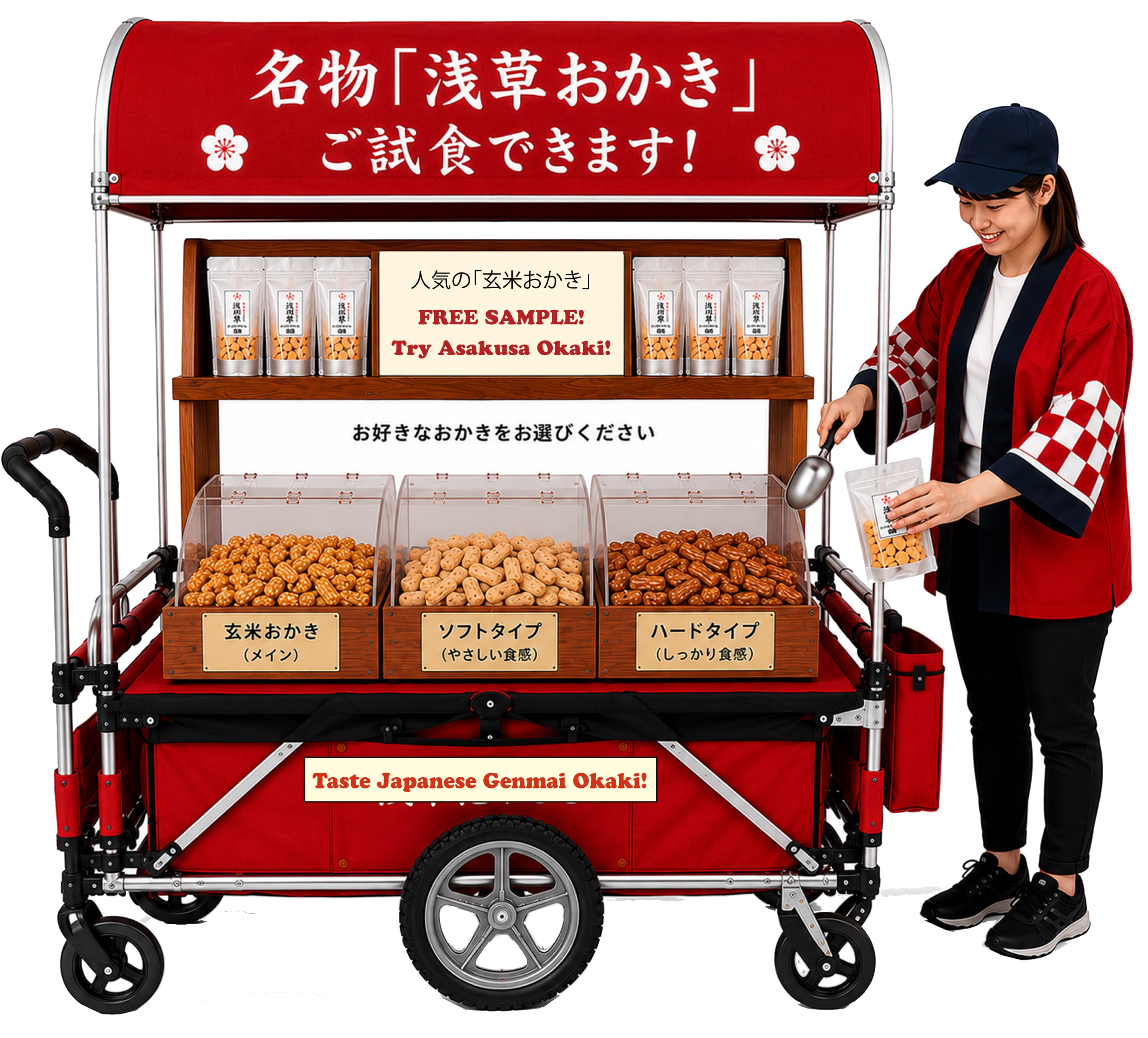 屋根付き移動カートでの販売